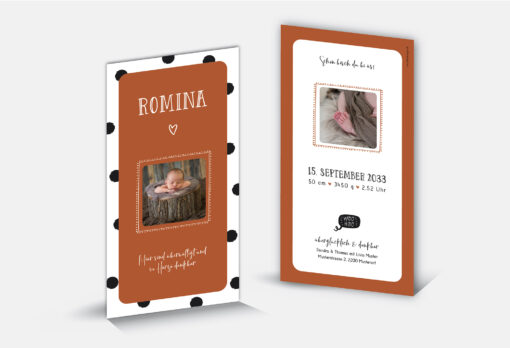 Geburtskarte Romina